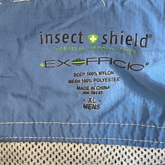 ExOfficio BugsAway Insect-Repellent Blue Button-Up Shirt Fishing Hiking XL - Picture 5 of 14